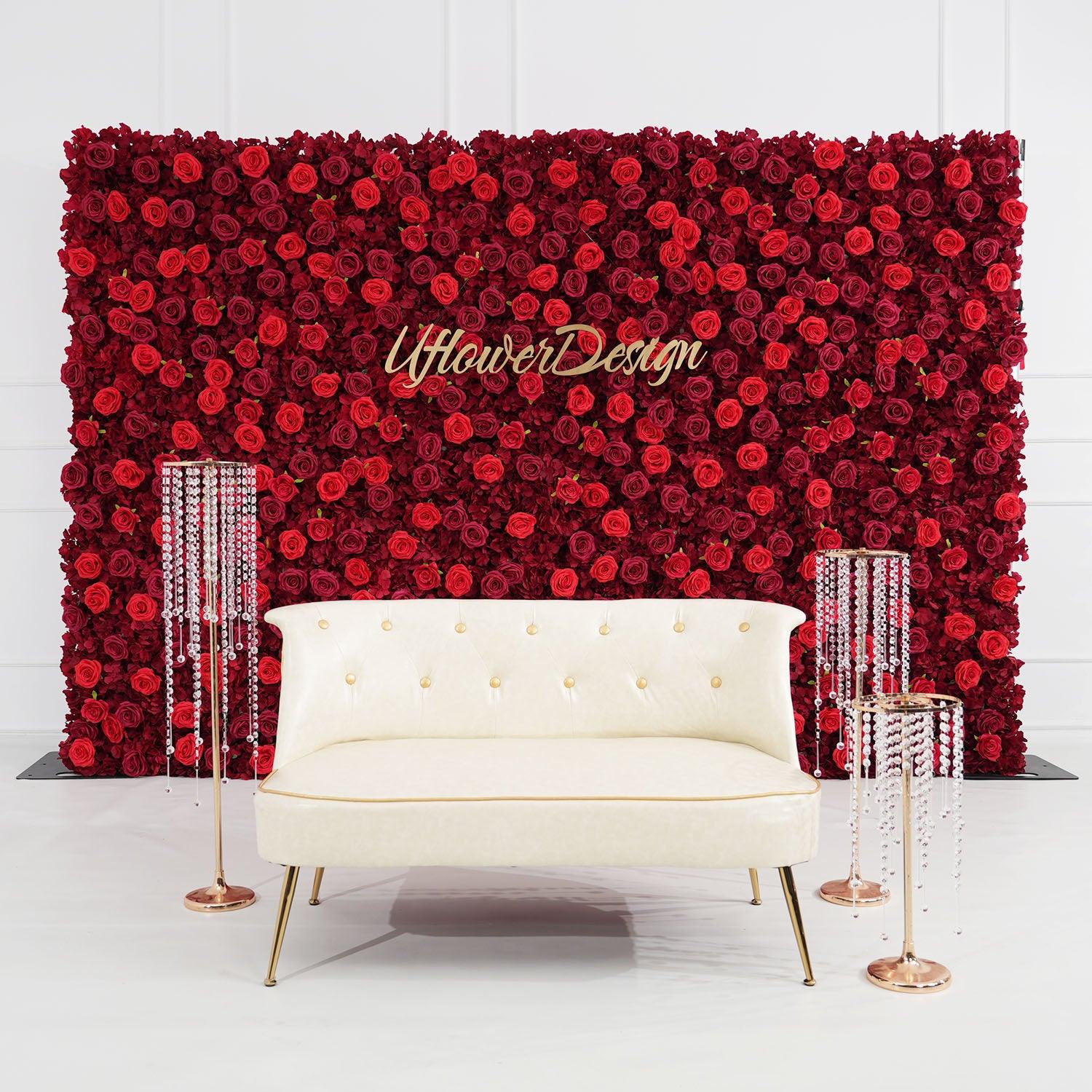 Artificial Red Rose Wedding Flower Wall Decoration Figure 2